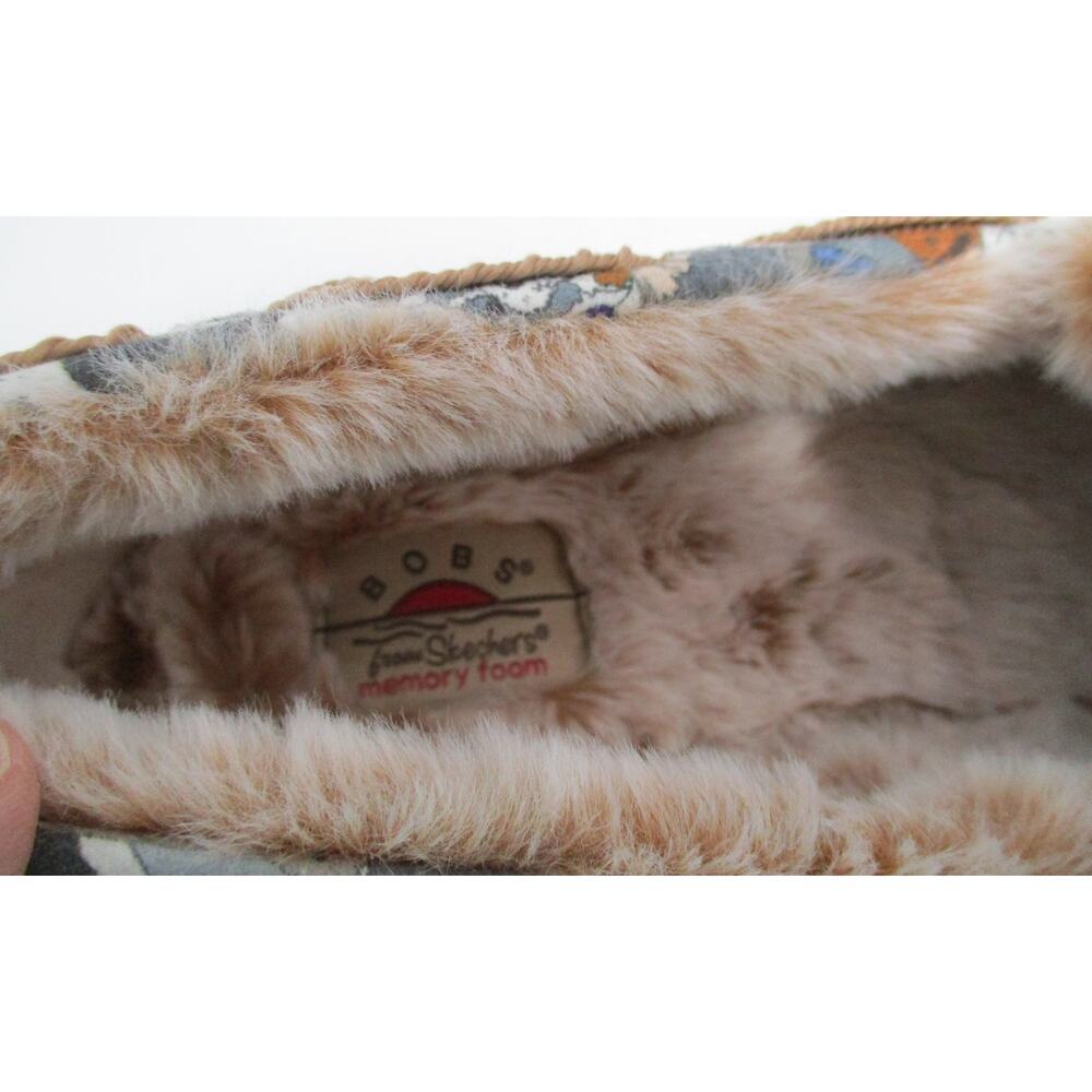 Sketchers Bob's Memory Foam Dog Print Cozy Slippers Rubber Sole NWT Size 10 - Picture 7 of 10
